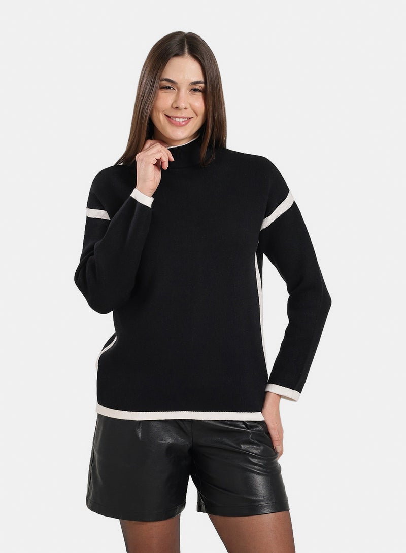 Clue Contrast-Trim Wool Pullover - Image 1